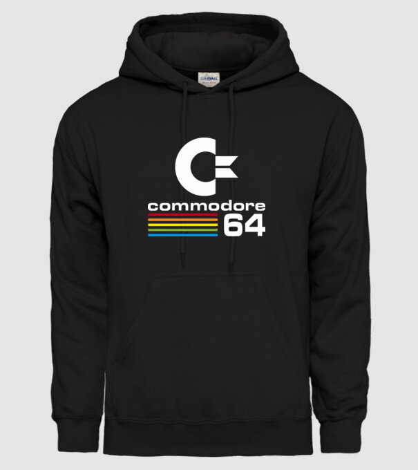Commodore 64 logo on black model negru pe tricou