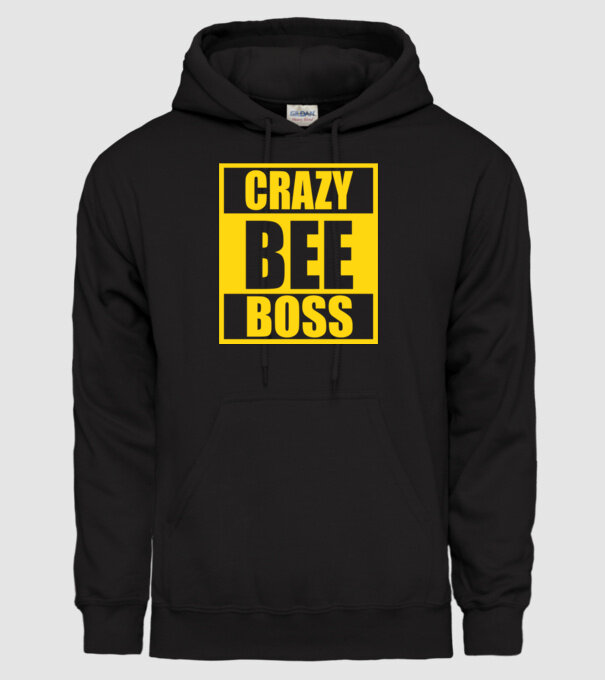 Crazy bee boss model negru pe tricou