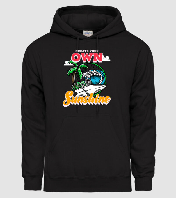 Create your own sunshine surfer skeleton model negru pe tricou