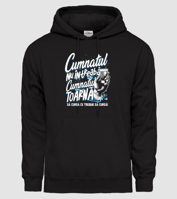 Cumnatul nu întreabă, cumnatul toarnă. Să curgă ce trebuie să curgă! model negru pe tricou