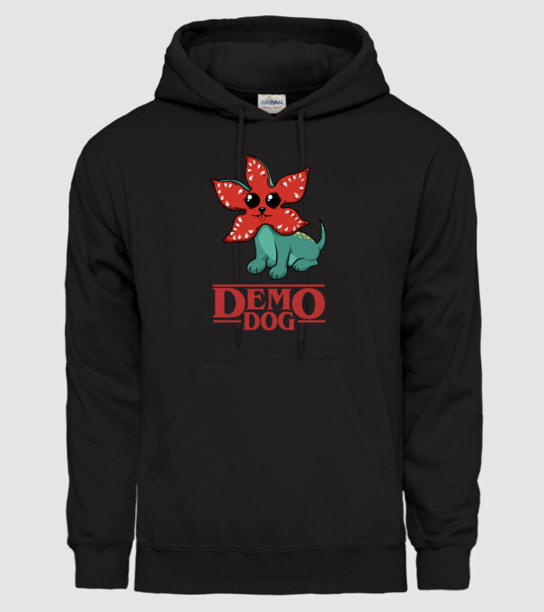 cute demodog model negru pe tricou