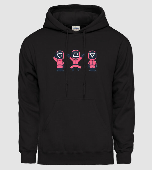 cute squid game toys model negru pe tricou