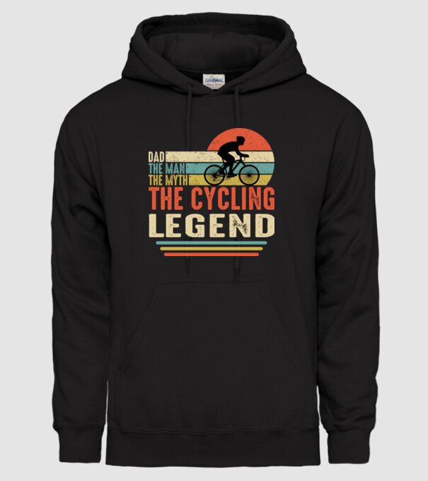 Dad the man, the myth, the cycling legend model negru pe tricou