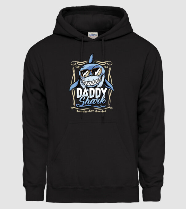 Daddy Shark model negru pe tricou