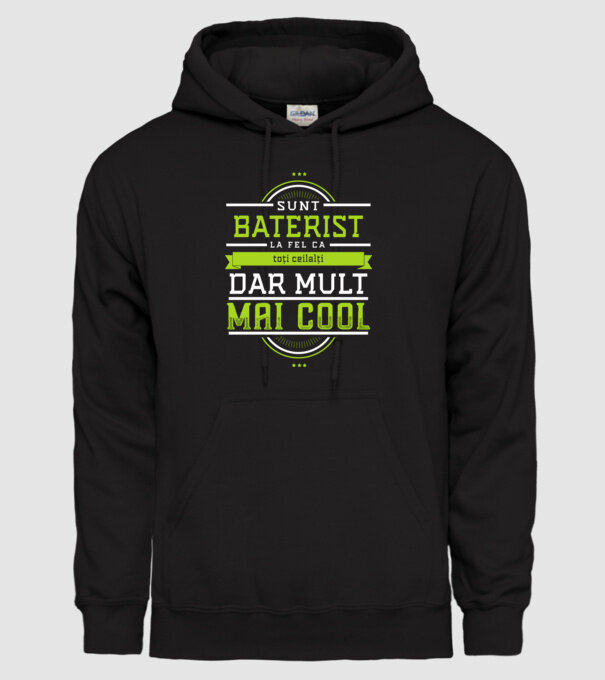 sunt baterist, la fel ca toți ceilalți, dar mult mai cool model negru pe tricou
