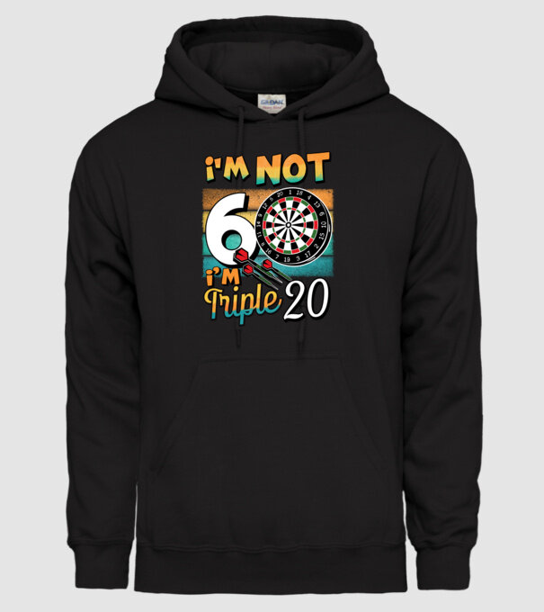 Darts Birthday 60 years old model negru pe tricou