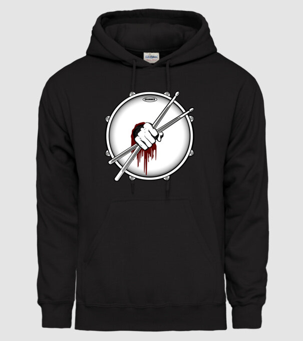 dedicated drummer model negru pe tricou