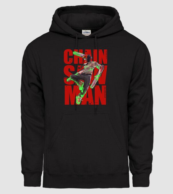 Denji chainsaw man concept model negru pe tricou