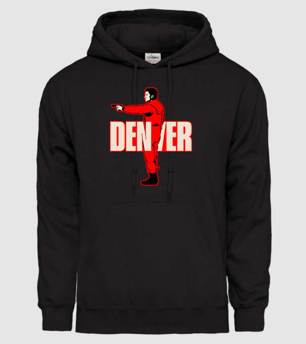 denver la casa de papel model negru pe tricou