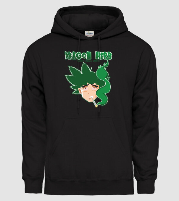 dragon herb smoke model negru pe tricou