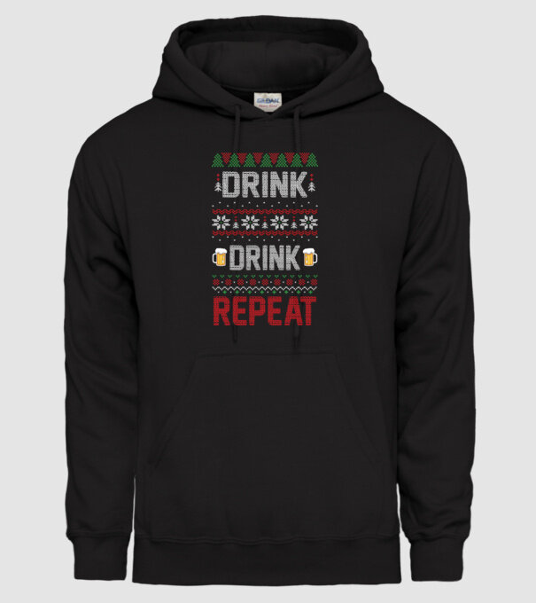 Drink drink repeat model negru pe tricou