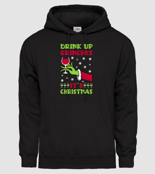 Drink up grinches it's christmas model negru pe tricou