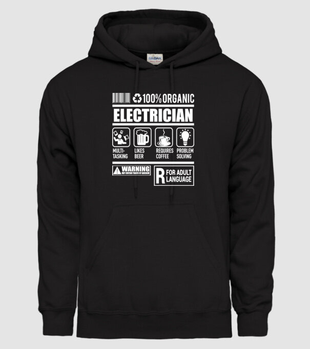 ELECTRICIAN model negru pe tricou