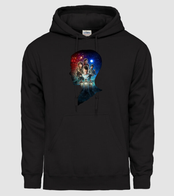 eleven poster head2 model negru pe tricou