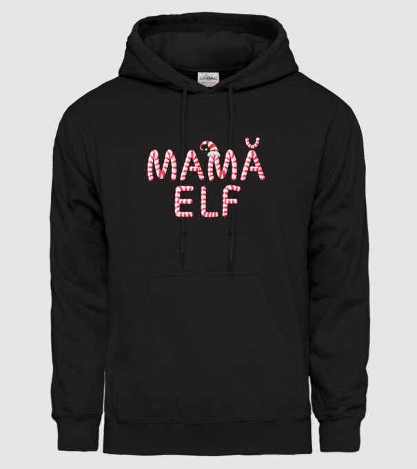 mamă elf model negru pe tricou