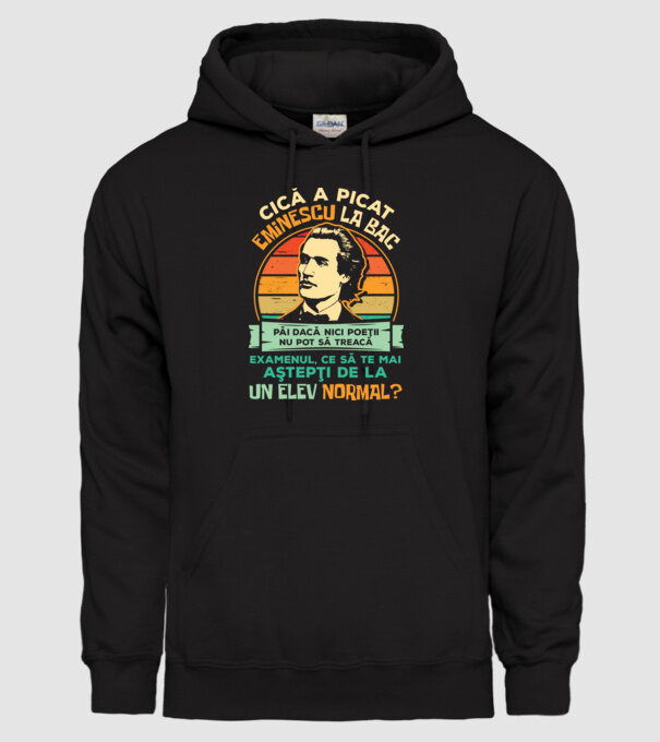 Eminescu model negru pe tricou