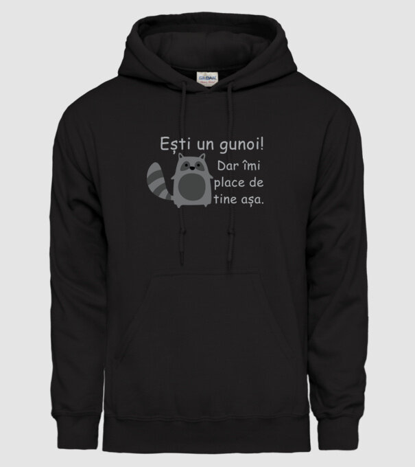 ești un gunoi! dar îmi place de tine așa model negru pe tricou