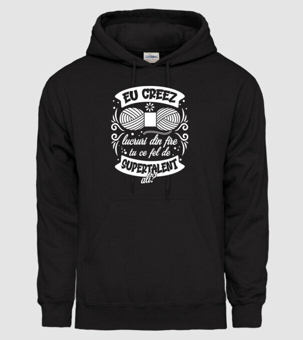 Eu creez lucruri din fire...tu ce fel de supertalent ai? model negru pe tricou