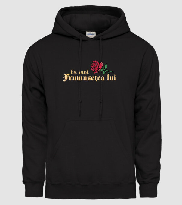 eu sunt frumusețea lui model negru pe tricou