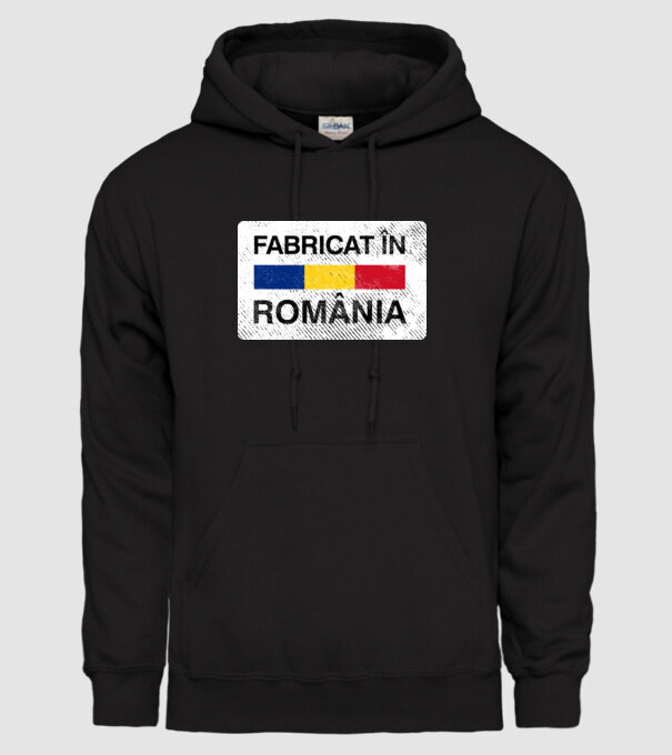 Fabricat în România model negru pe tricou