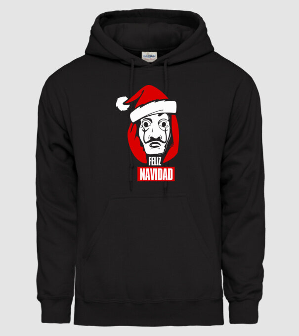 feliz navidad merry christmas money heist model negru pe tricou