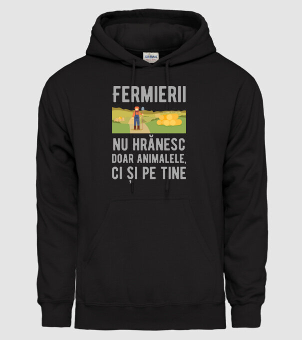 Fermierii nu hrănesc doar animalele, ci și pe tine model negru pe tricou