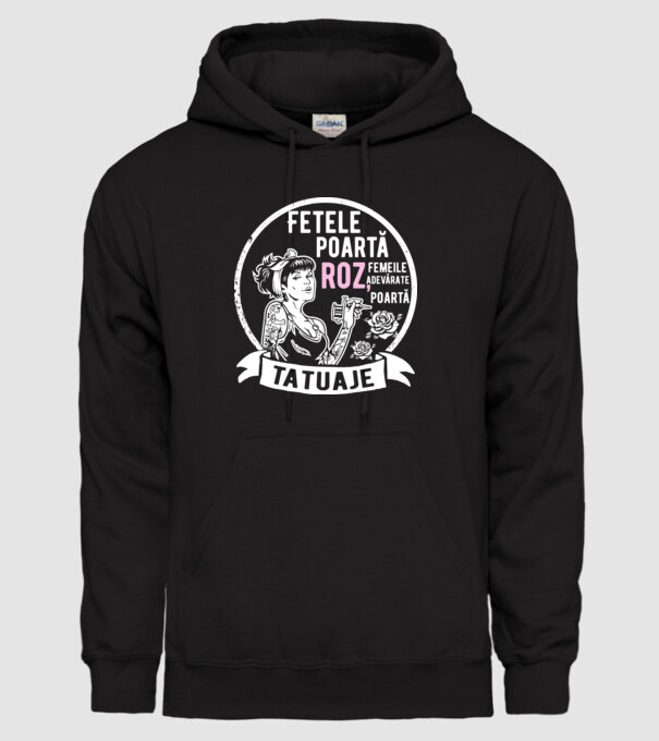 Fetele poartă roz, femeile adevărate poartă tatuaje model negru pe tricou