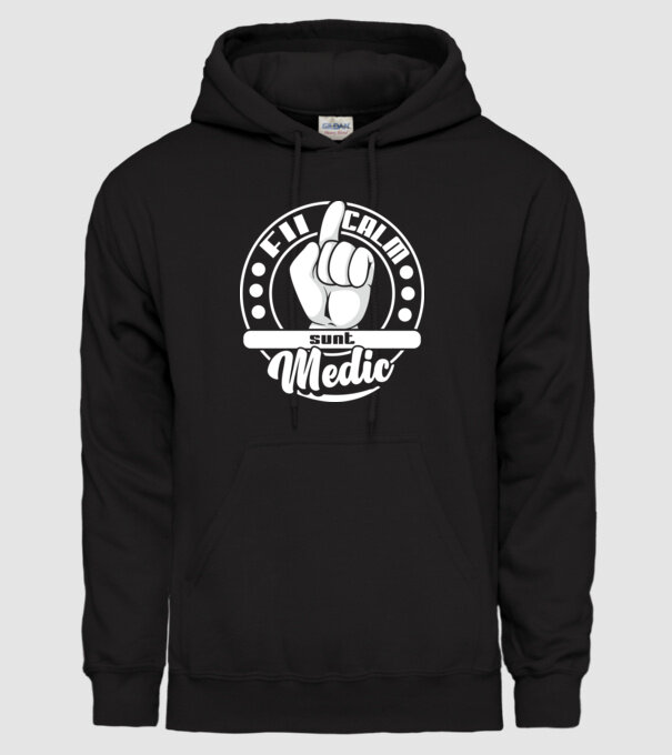 Fii calm... sunt medic model negru pe tricou