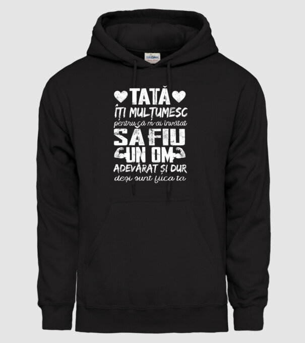 fiică crescută ca fiu Negru model negru pe tricou