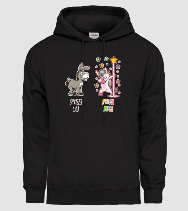 fiica ta - fiica mea model negru pe tricou