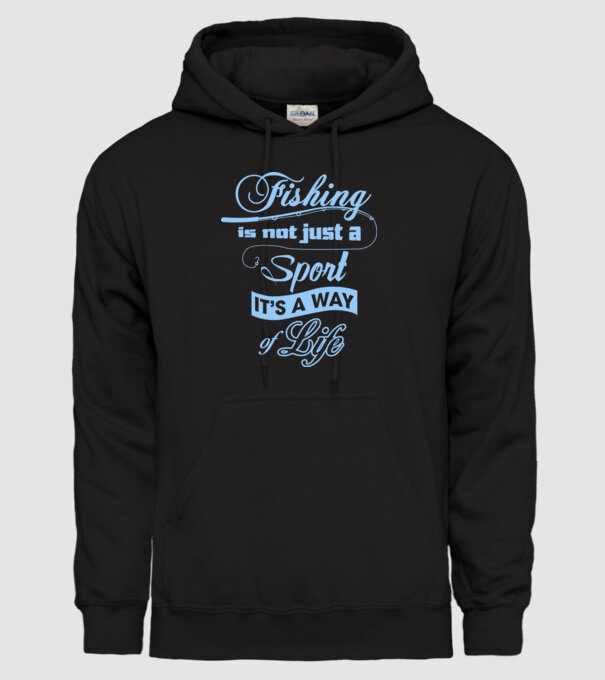 Fishing is not just a sport model negru pe tricou