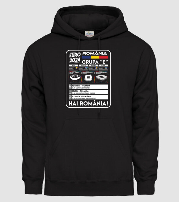 Fotbal Calendar Euro 2024 model negru pe tricou