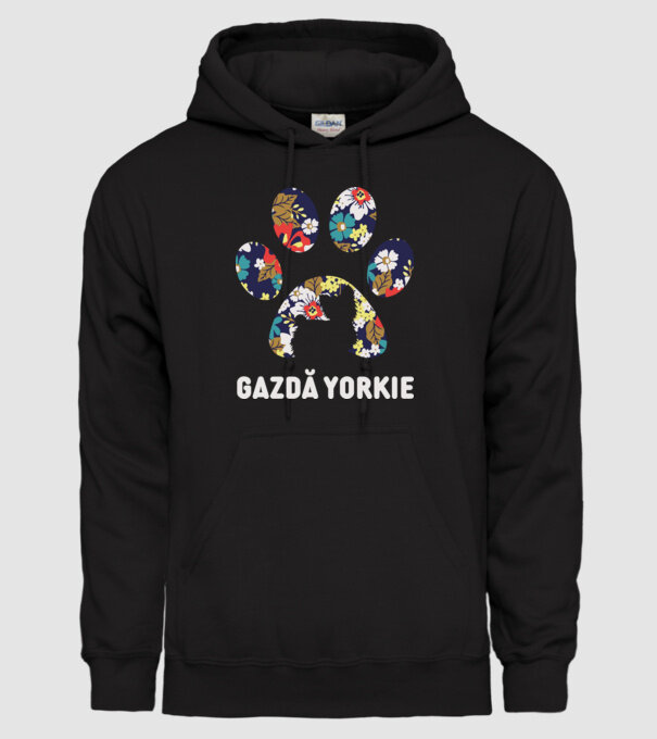 Gazdă Yorkie model negru pe tricou