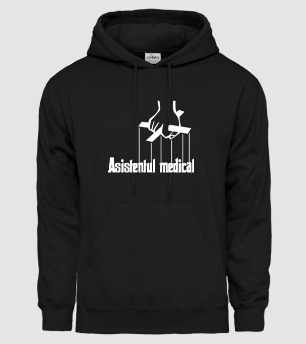 Asistentul medical / Asistenta medicală model negru pe tricou