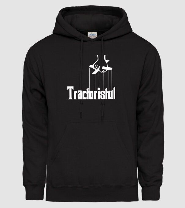 Tractoristul model negru pe tricou