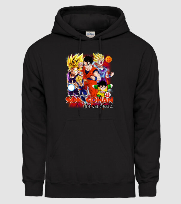 gohan dragonball model negru pe tricou