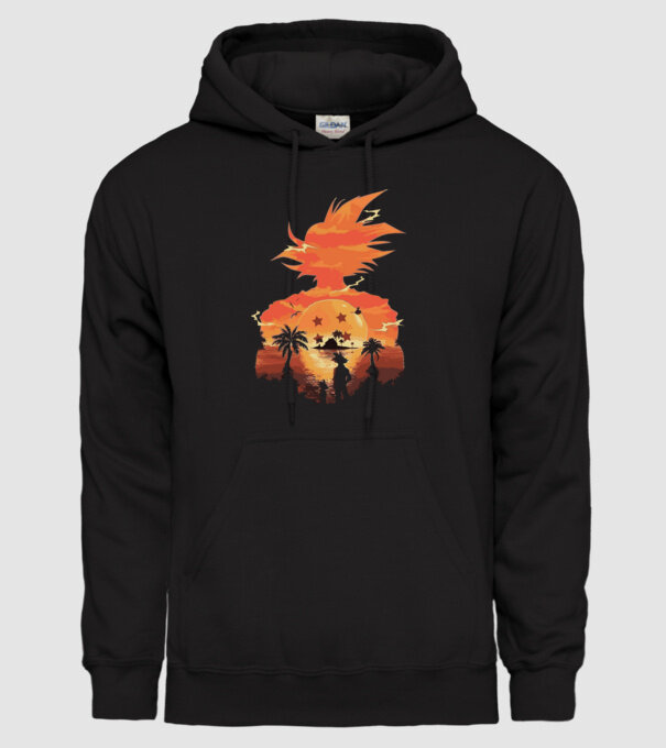 goku sunset 2 model negru pe tricou