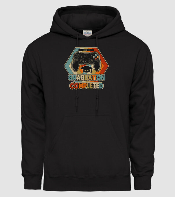 Graduation Completed model negru pe tricou