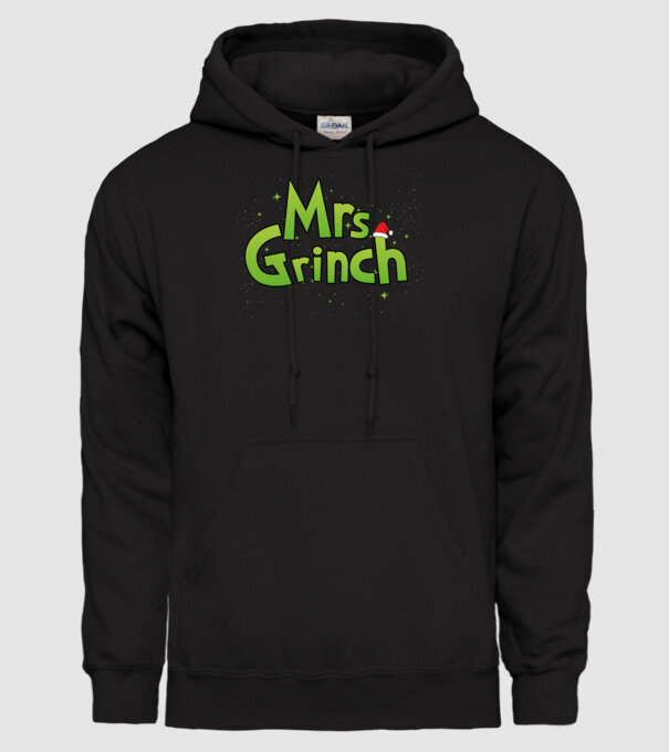 Grinch Family Mrs Grinch model negru pe tricou