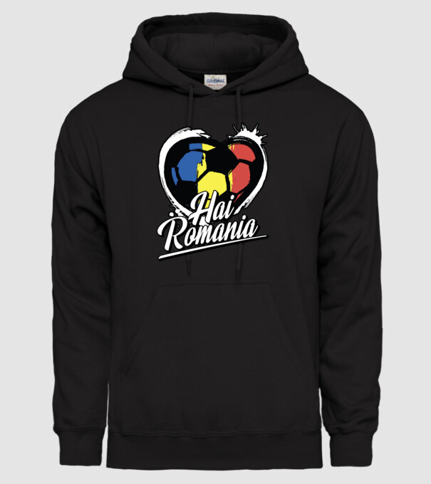 Hai romania heart model negru pe tricou