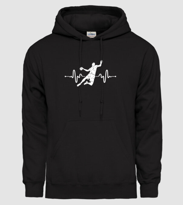 handball heartbeat model negru pe tricou