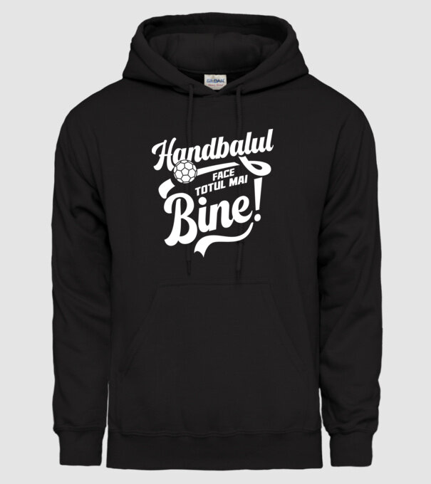 Handbalul face totul mai bine model negru pe tricou