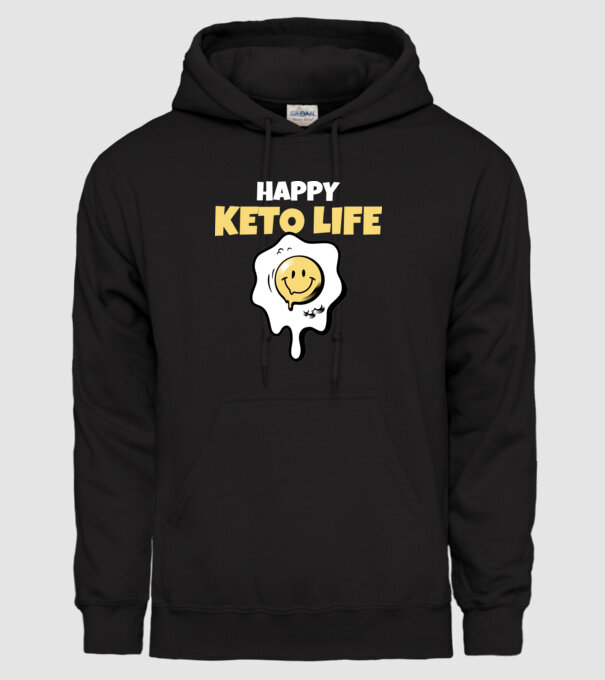 HAPPY KETO LIFE model negru pe tricou
