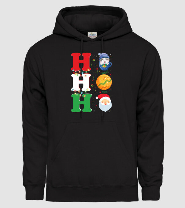 Ho-ho-ho christmas model negru pe tricou