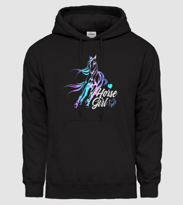 Horse girl 2 model negru pe tricou
