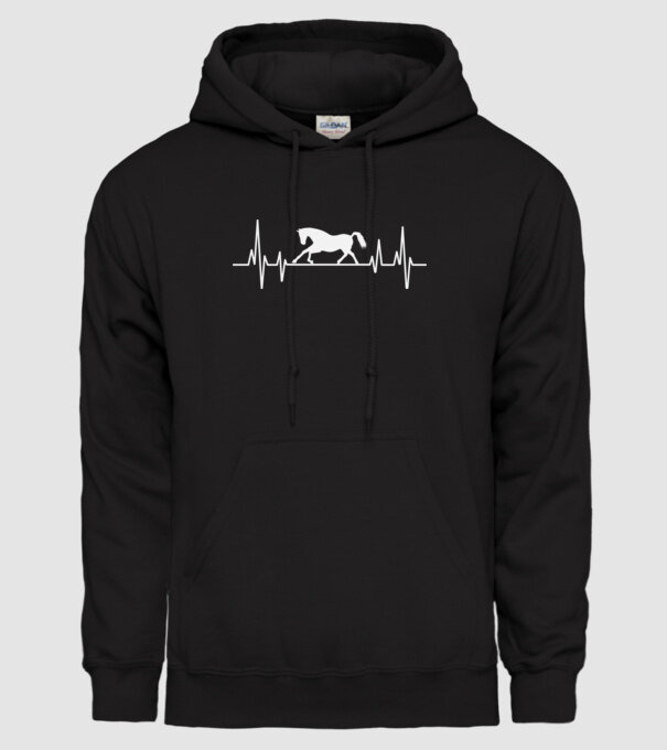 horse heartbeat model negru pe tricou