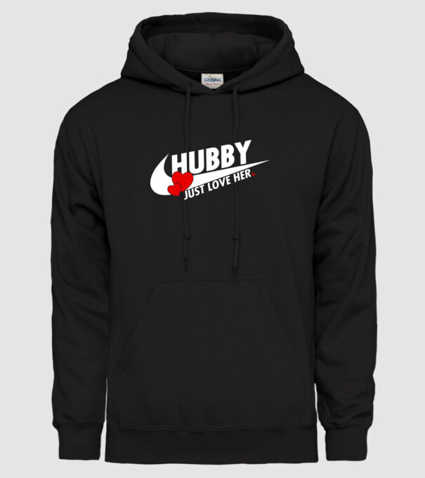 Hubby Just love her alb model negru pe tricou