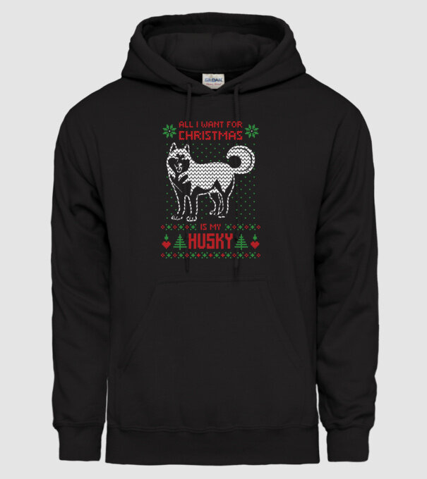 Husky model negru pe tricou