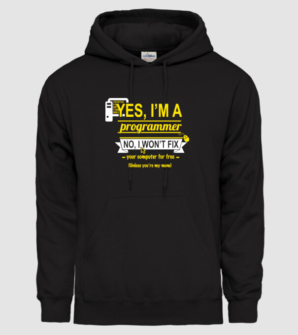 I am a programmer model negru pe tricou