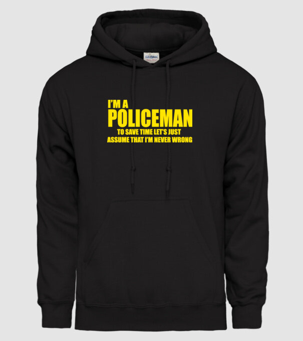 'I''m a policeman' model negru pe tricou
